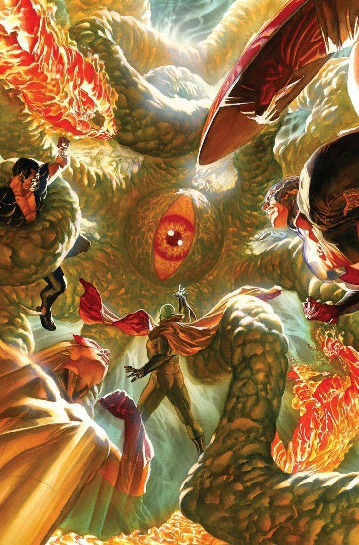 🙄I guess all the derivative Marvel Superheros (or DC knockoffs perhaps) ain't gonna be of any help in a Lovecraftian Cosmos. What's It's Name, you ask? Does it matter at this point?🎨Alex Ross😳#Lovecraftian #Marvel #DCUNIVERSE