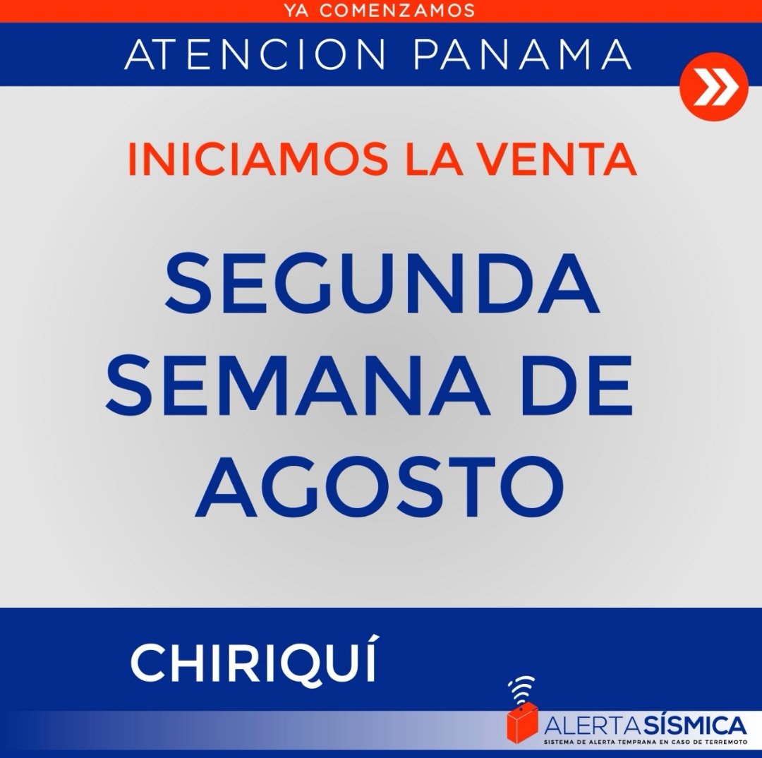 AlertaSismicaSA's tweet image. Le ofrezco sea la primera orden de la venta que empieza la otra  semana sería adelantado pero espero me reciba para darle los detalles.
Podemos poner a #PuertoArmuelles lider en #PrevencionSismica de todo Latinoamérica apegado al #PlanDemo a @Meduca #ColegiosSeguros nos apoya?