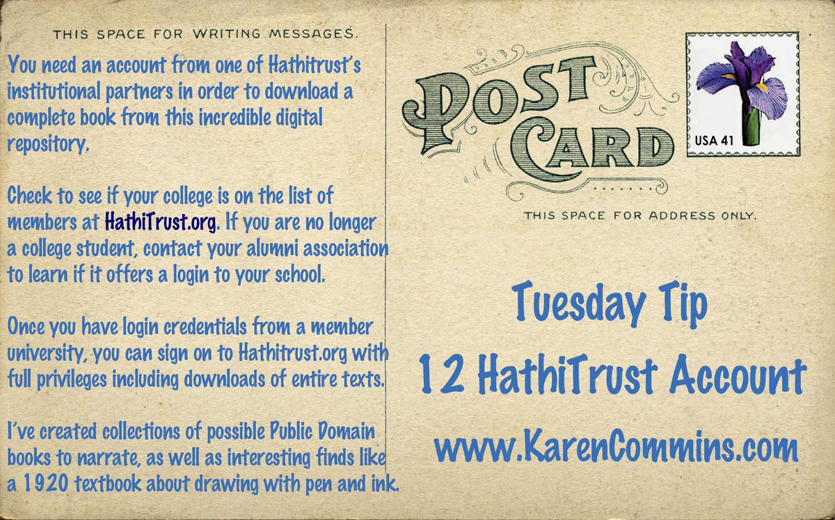 As an #audiobook #narrator, I fill holes in my schedule by recording and publishing audiobooks from excellent books from the Public Domain. A fabulous source for PD material is <a href="/HathiTrust/">HathiTrust</a>, but you need a partner login to be able to download a full book.
#ATLnar

#TuesdayTips 📬