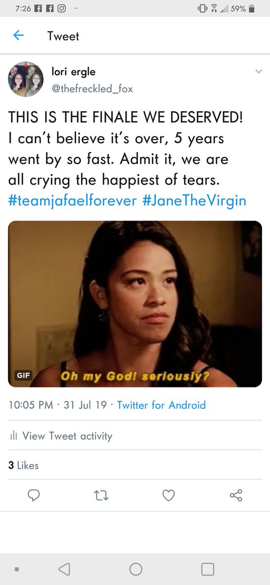 thefreckled_fox's tweet photo. @CWJaneTheVirgin My exact reaction 4 days ago when I watched the finale! Jane and Rafael had their happy ending and so did we. Absolute perfection. ❤️ I love this beautiful story beyond words. @HereIsGina @justinbaldoni @JennieUrman @yaelgrobglas @AndreaNavedo @RogelioDeLaVega https://t.co/J932BcLrok