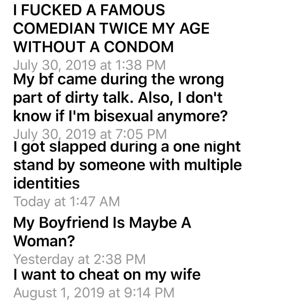 GuysWeFcked's tweet photo. Your weekly peek into the Sorry About Last Night inbox and friendly reminder that we’re all going through *something*. If you want to write us an email, send it to SorryAboutLastNightShow@gmail.com ❤️
#SubjectLineSunday #GuysWeFucked #FuckerEmails https://t.co/aJiI6SJqUt