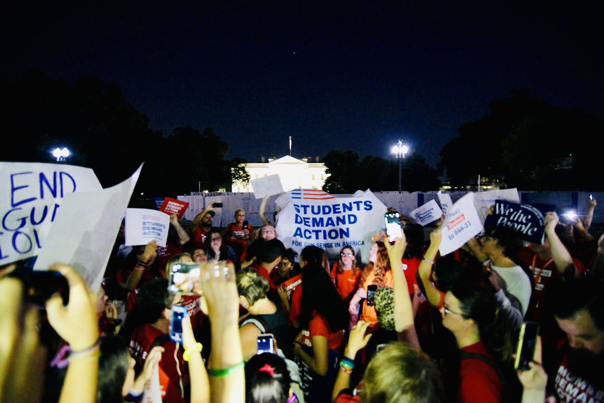 From El Paso to Chicago to Dayton: in an average day, 100 Americans will be shot and killed.

Last night, hundreds of #StudentsDemandAction and <a href="/MomsDemand/">Moms Demand Action</a> volunteers at #GSU19 marched through D.C. to make their voices heard: we will not give up the fight to end gun violence.