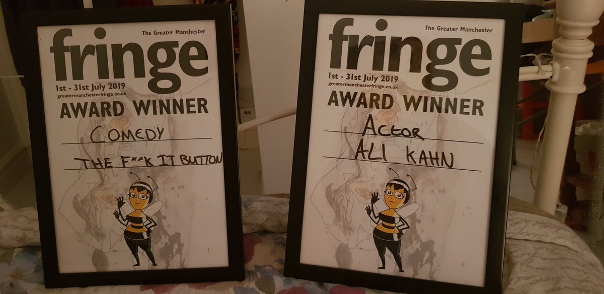 AliKahncomedy's tweet photo. #thefuckitbutton my autobiographical one woman theatre show won #bestcomedy &amp; #bestactor @GMFringe. Feel so much gratitude,love&amp;pride. This process has shown me my vulnerability IS my strength! Audience sharing how the show impacted them was enough but now this. Wow. Thank you!❤ https://t.co/e8kfKXjcUl