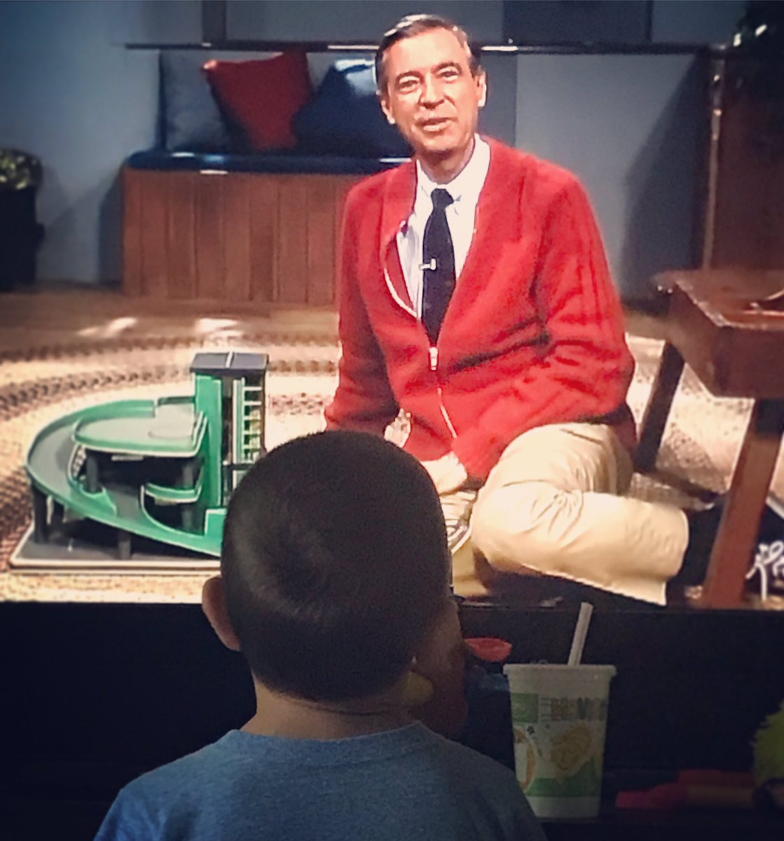 Not gonna lie... I got a little verklempt  watching my son watch Mr. Rogers.
