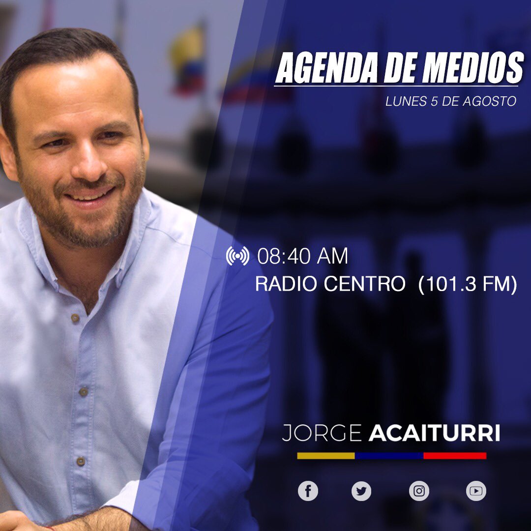JorgeAcaiturri's tweet photo. Mañana sintonízanos por @radiocentroec a las 08h40 AM, estaremos hablando de todos los programas de la @DASEAlcaldiaGye https://t.co/5r81u8ta0z