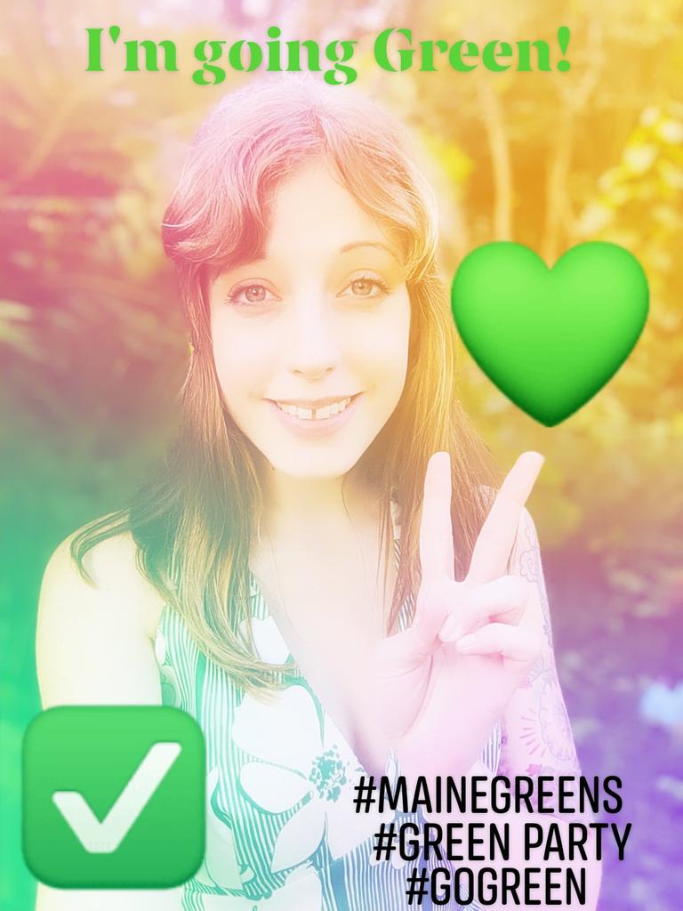 MaineGreens's tweet photo. Welcome to the Greens, Meg! Thanks for taking a stand for People, Planet, and Peace over Profit... for the future we deserve! 💚✌💚

@MaineGreens @GreenPartyUS 
#GoGreen #MaineGreens #GreenParty #DemExit #GreenEnter 

#WhatToDoWhatToDoWhatToDo 
#TryTheGreensTryTheGreens https://t.co/agVb9lXNwq