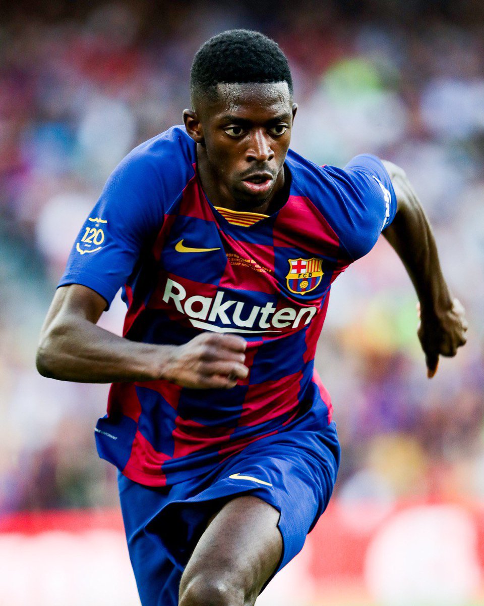 FCBarcelona's tweet photo. 🏃‍♂️ @Dembouz  🏃‍♂️ https://t.co/72gj4dzZ7V