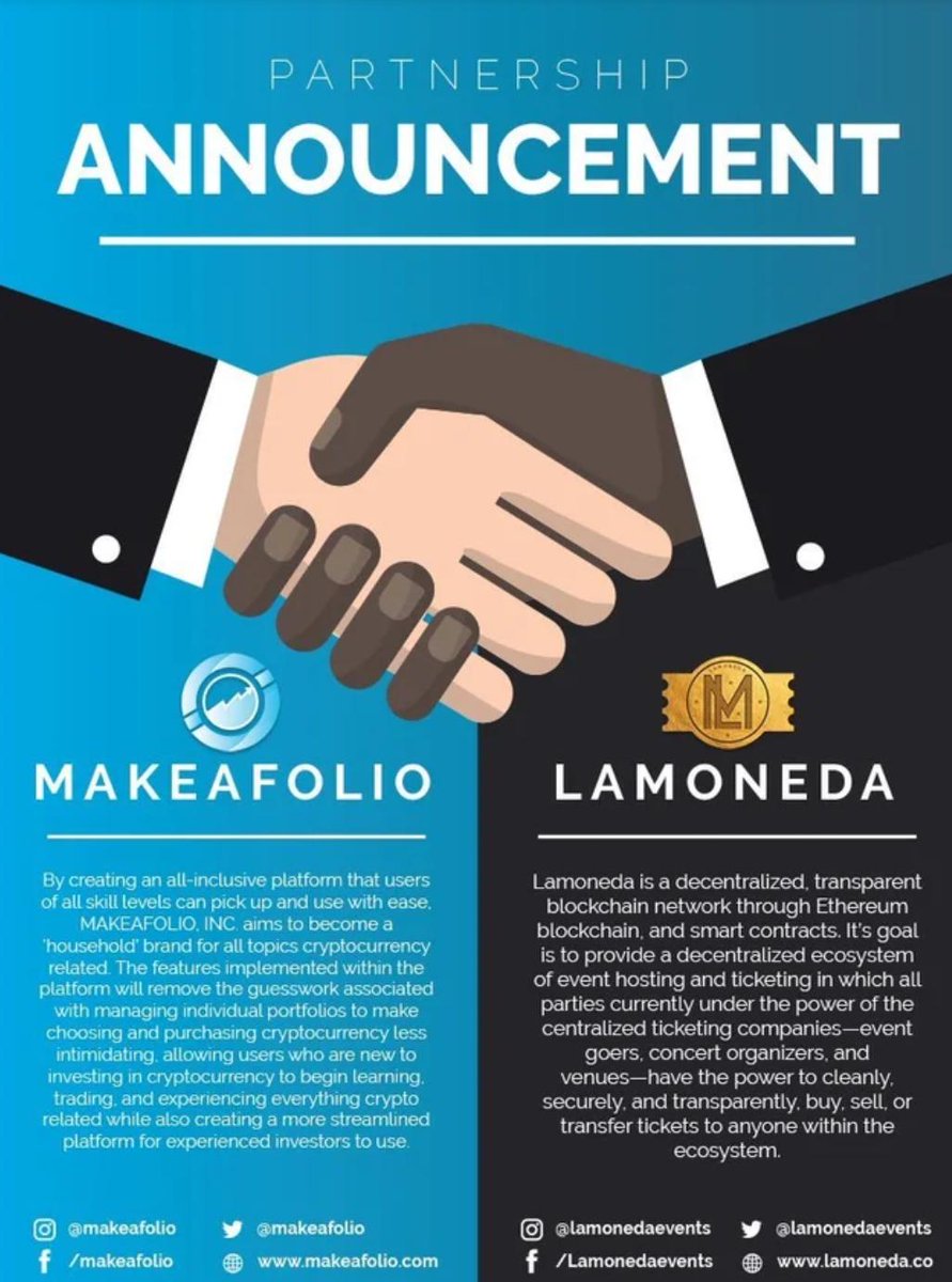 MAKEAFOLIOTOKEN's tweet photo. We will do our best to achieve projects📝 and partner with strong platforms.  
📆Wait for us 📅

#LAMONEDA
#MAKEAFOLIO https://t.co/HUvmMQDaVC