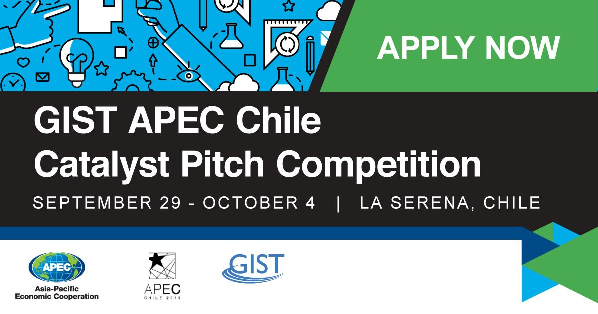 GISTNetwork's tweet photo. TIC TOCK ⏰ You're running out of time to apply for the APEC Gist Catalyst Competition taking place in Chile this fall! Applications are due by Aug. 9th! #scienceatstate #GISTNetwork https://t.co/rUtHidLLc9