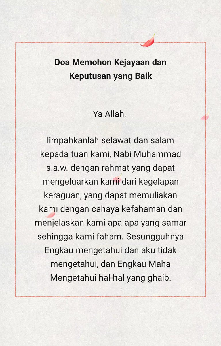 تويتر Mija Zarzou Kayman Cheras على تويتر Doa Memohon Kejayaan Dan Keputusan Yang Baik Https T Co 2dqskgjgbe