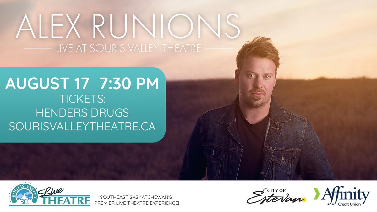 SVTheatreLive's tweet photo. It's our last hurrah for our 30th anniversary live with Alex Runions at Frehlick Hall!
Alex Runions is know for his amazing performance skills and is sure to provide a night of unforgettable entertainment!
Tickets available at Henders Drugs and https://t.co/063dhOdkKn #SVT30 https://t.co/rEe6LmRLy0