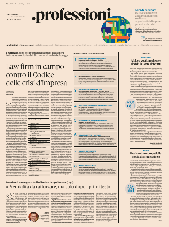 Il Codice della crisi d'impresa, così come è formulato, rischia di tradire le sue finalità e spaventare gli investitori. Ci sono 8 punti critici da cambiare prima che sia troppo tardi. Lo dicono 22 law firm in un manifesto anticipato oggi dal <a href="/sole24ore/">IlSole24ORE</a> - <a href="/m_mobili/">marco mobili</a> e <a href="/Val_Uva24/">Valeria Uva</a>