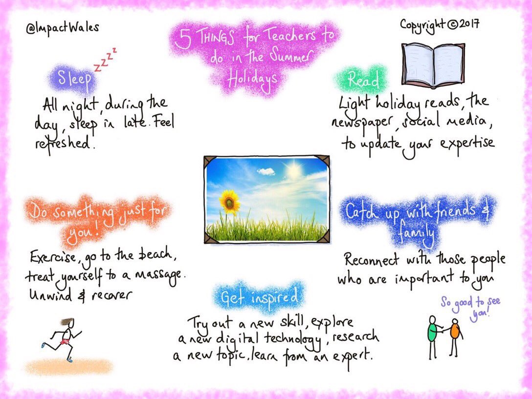 How many of our 5 Things for Teachers to do in the Summer Holidays are you planning? 😎 

We haven't forgotten that some of you still have a final week to go! #hanginthere #summergoals #worklifebalance
