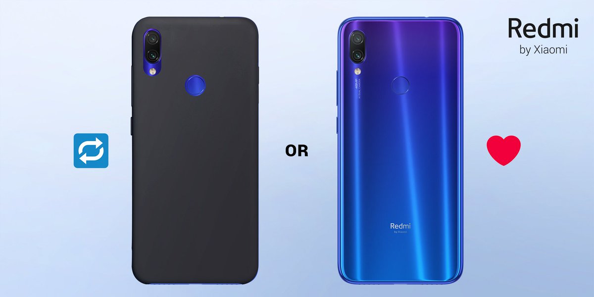 Xiaomi's tweet image. OK, let’s settle this once and for all. Phone case or no phone case? #RedmiNote7 #48MPforEveryone