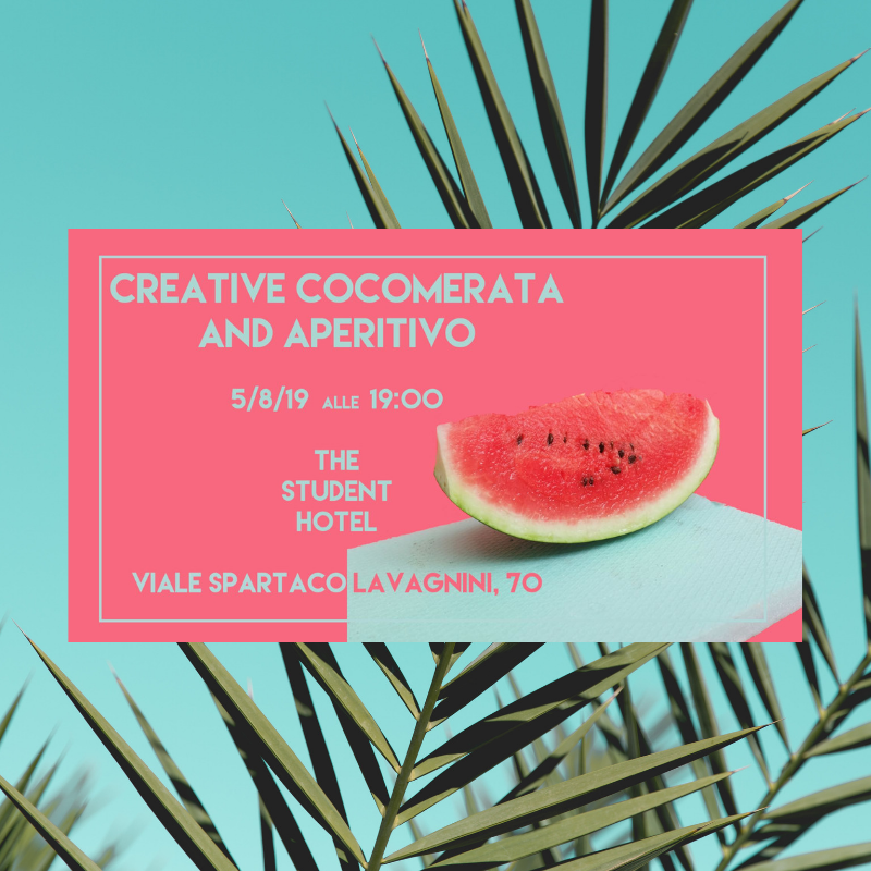 TONIGHT! Creative Aperitivo is back! New ideas, fresh projects? Cool off with some (FREE!) watermelon, a cocktail and some creative conversation! All are welcome.

Live concert by Olivia Grace &amp; The Florentines ♥

AUGUST 5, 2019
7pm at The Student Hotel (Viale Lavagnini 70)