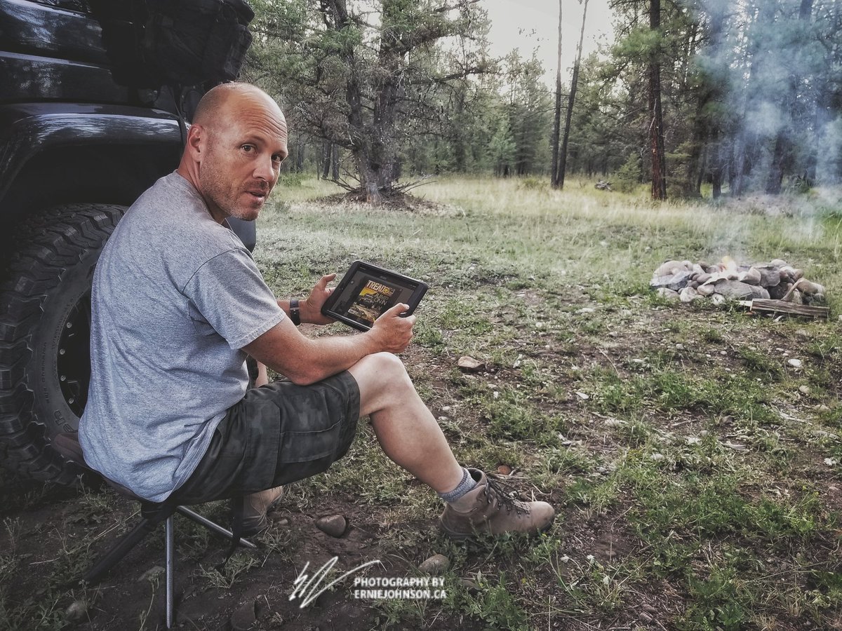 #VagabondExpedition catching up on some <a href="/TreadOverland/">Tread Magazine</a> #magazine while on a long weekend exploring through S.W. #Alberta and #BritishColumbia .  #exploreBC #explorealberta #overland #overlandcanada #overlandjeep #Jeep #jeeplife