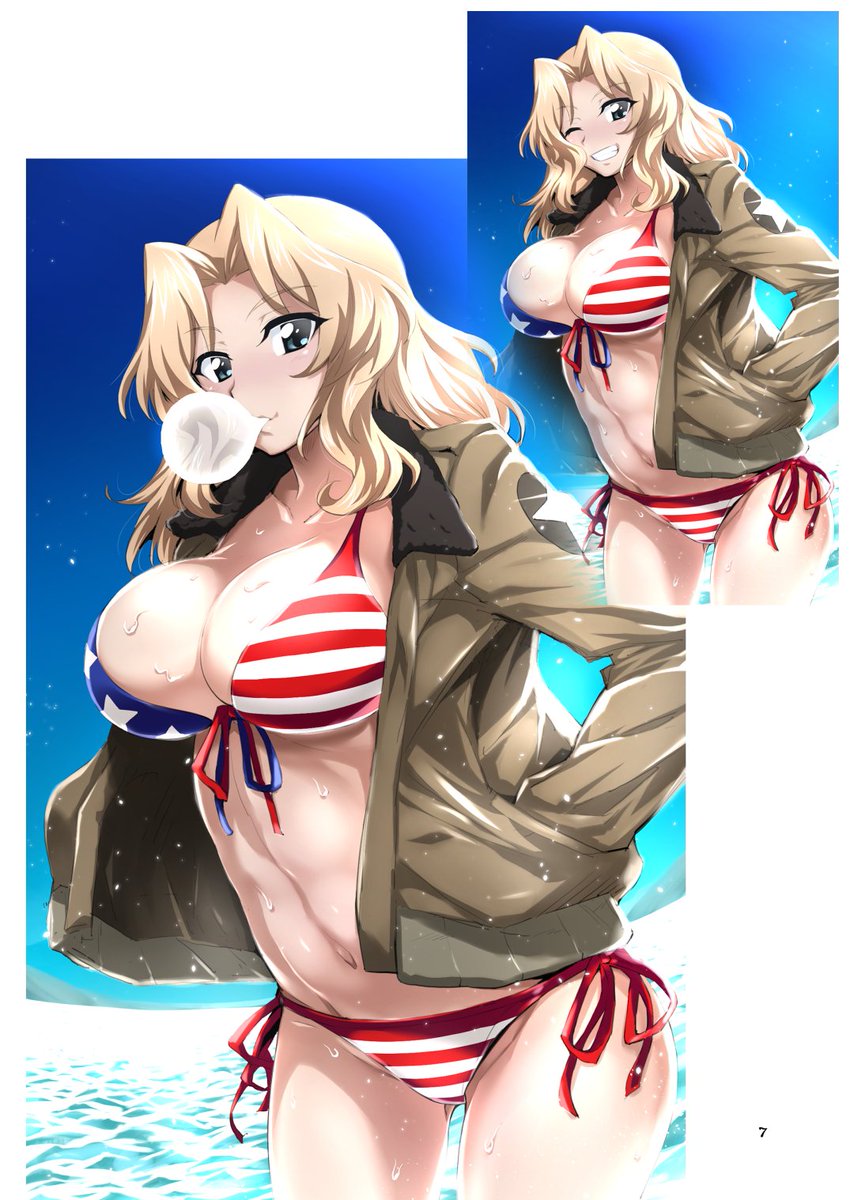 逸見エリカ ,西住まほ ,西住みほ 「【宣伝】サイト更新!(C96)夏コミに参加します!新刊は『ツリ目道 Beachw」|GUY(中平凱)のイラスト