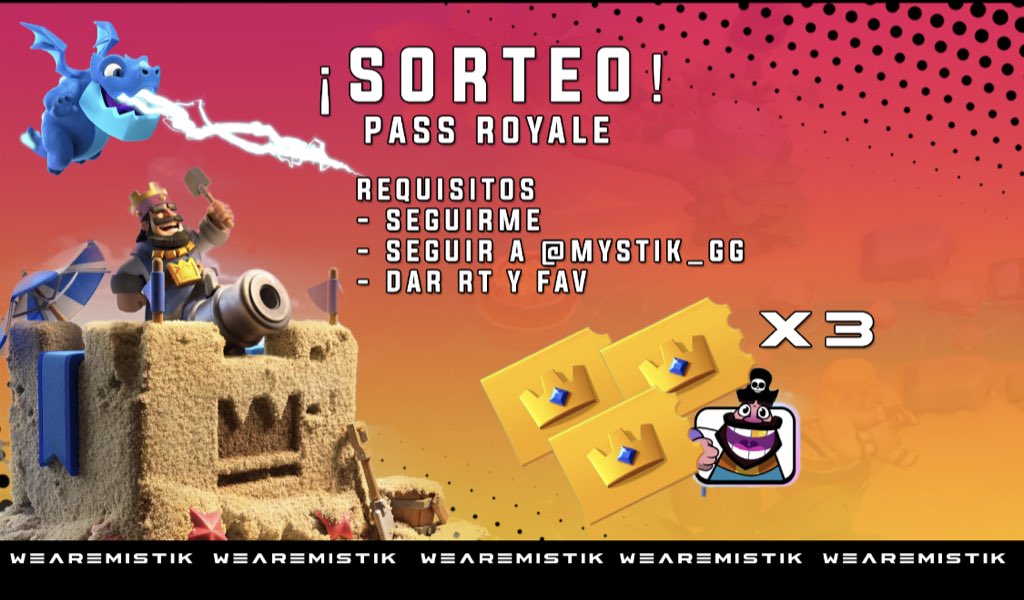 🔉SORTEO 3 PASES ROYALE🔉
✅ @Mystik_GG  
GL A TODOS 😘😘😘