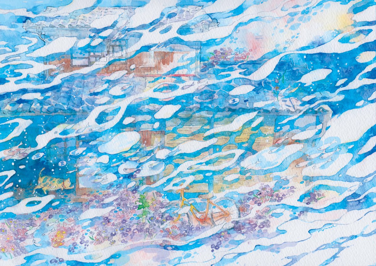 涼しそうなやつ 暑い夏がやって来たので青色か水色の画像を流してtlをひんや モクのイラスト 涼しそうなやつ 暑い夏がやって来たので青色か水色の画像を流してtlをひんや モクのイラスト