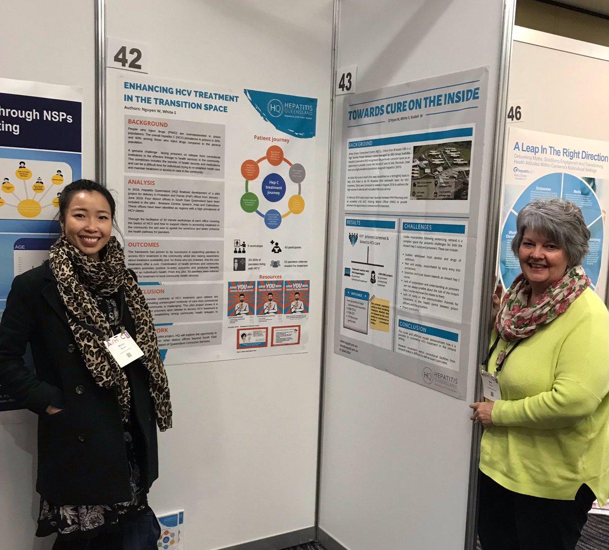 The amazing Hep Qld Team with posters <a href="/hepqld/">Hepatitis Queensland</a> #AVHEC19