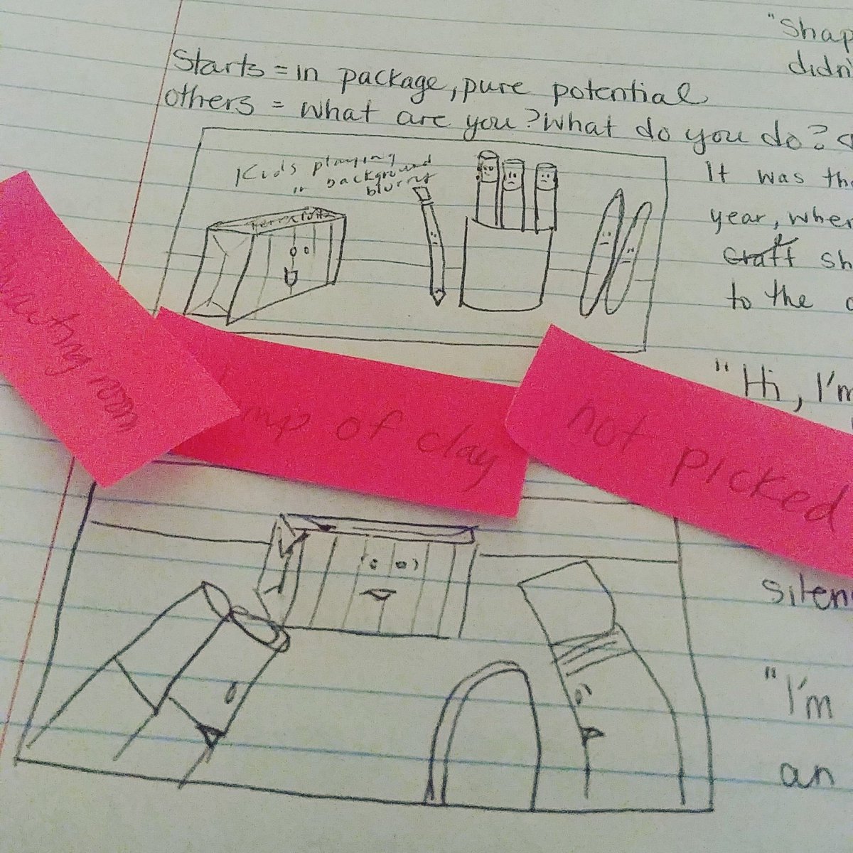 alstonewrites's tweet photo. The birth of a new #PB ms thanks to @StorytellerAdmy's post-it note exercise. Thank you @arreechung for the awesome method!

This one feels exciting!!

#cantstopwriting #ideasfordays #amwriting #picturebooks #kidlit #kidlitart #picturebooksofinstagram #sketchbook https://t.co/aJswPKhKvl