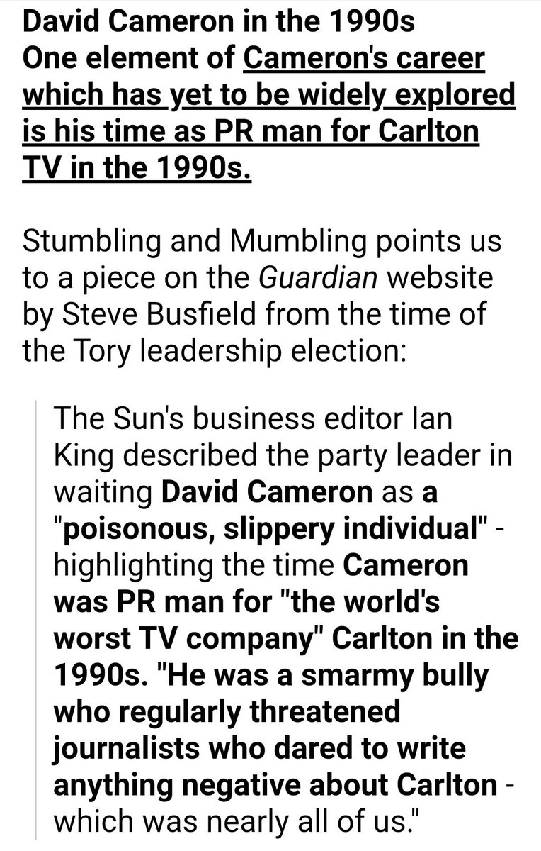 Mary Glanville, philanthropy consultant, spent years in TV, leaving Carlton (while Sara Morrison was there) a day before Cameron joined. She also worked in sales at Virgin TV and as PR contact for the Bonita Trust which donated to NSPCC/ChildLine for call managing equipment.