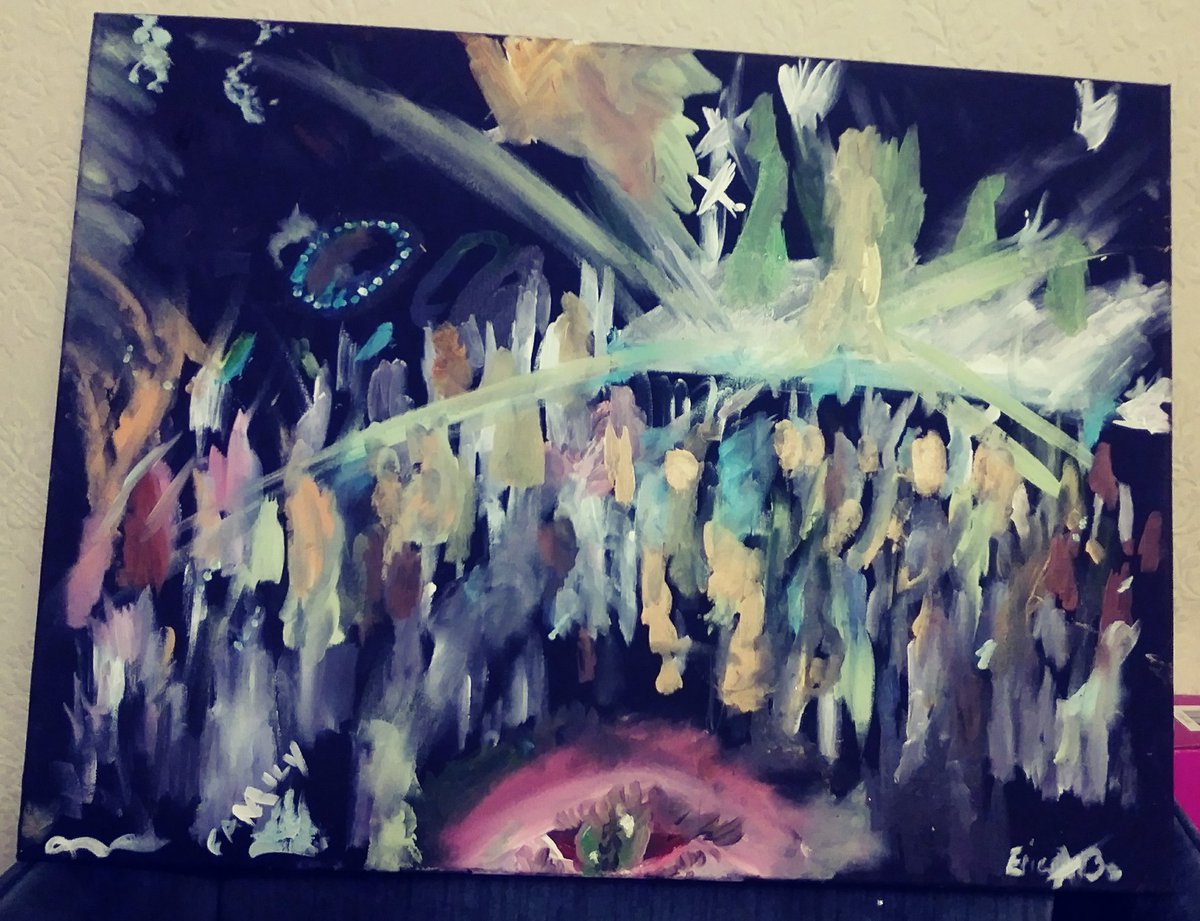 friday_xxc's tweet photo. Atmospheric Art©. #estfest2019 Atmospheric art is about seeing a peice of artwok from a specific time &amp;getting to go back to that feeling.Thank you to the guys that were tipping for me at the concert(great stories nowlol). No filters Just black light @DjEV @djacexx @SlimGudz216 https://t.co/3xYus1xe3G
