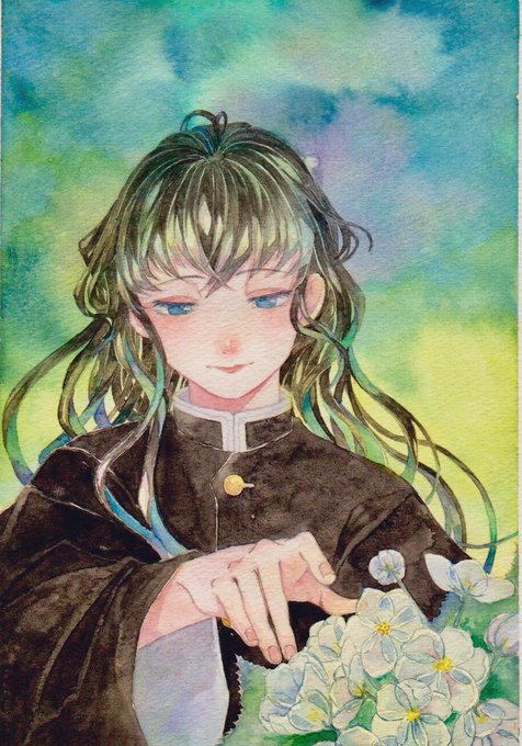 雪ん子さんがTwitterに投稿した時透無一郎(鬼滅の刃)のイラスト。