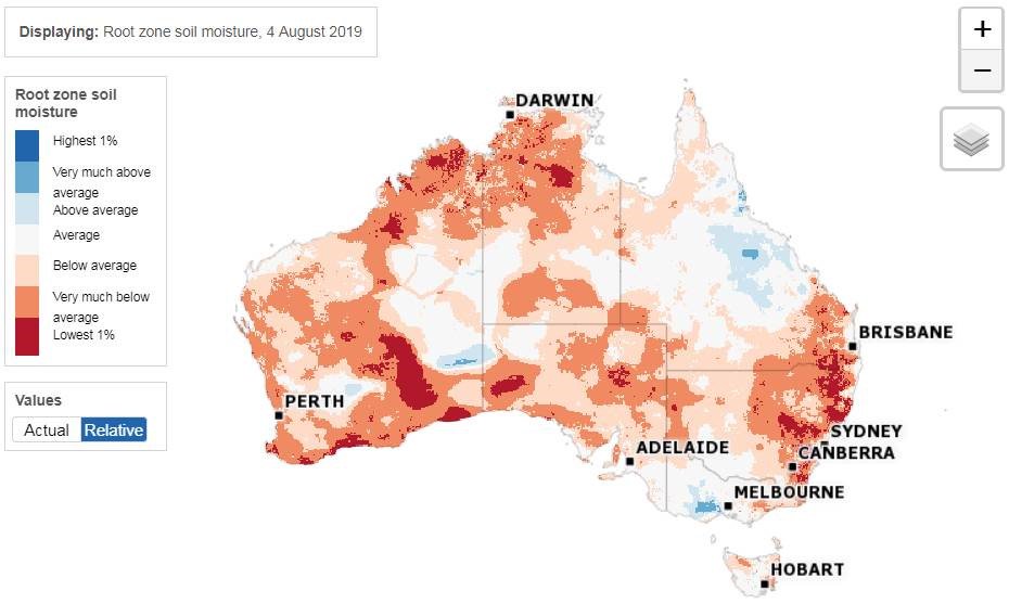 MarketCheck1's tweet image. BOM root zone soil moisture TY vs LY vs '17 vs '16. Long way to go for Aussie crop. Sweating on Aug/Sep rain more than ever. WA &amp;amp; SA particularly surprising #plant19 #wheat #barley #canola
