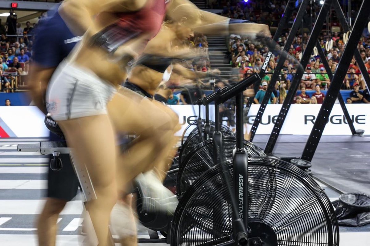 AntLucic's tweet photo. The top 5 women cranking out calories on the Assault Bike!
•••••••
📷 @antlucic | •••••••
Calories powered by @gowod_mobilityfirst @CrossFitGames #crossfitgames https://t.co/R5MVD3XBbY