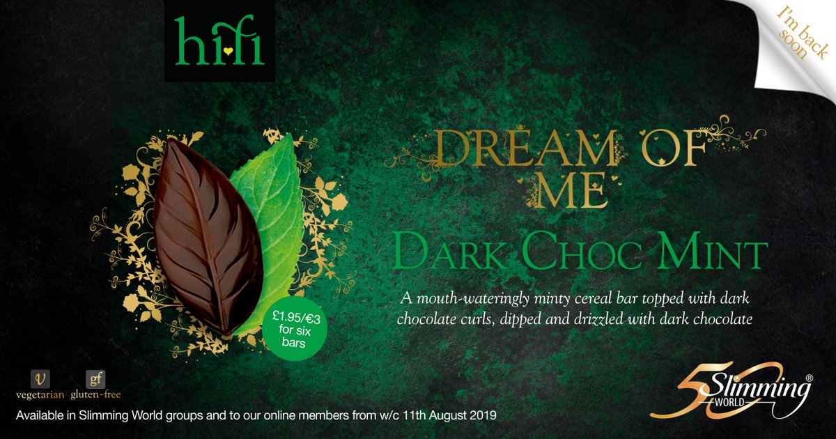 SlimmingWorld's tweet photo. Keep your eyes peeled – our mouth-wateringly minty 🌿 hi-fi bars are making a return to #SlimmingWorld groups next week! Pick up a pack of your own from Monday. 😋 https://t.co/CAvfLNH7XL