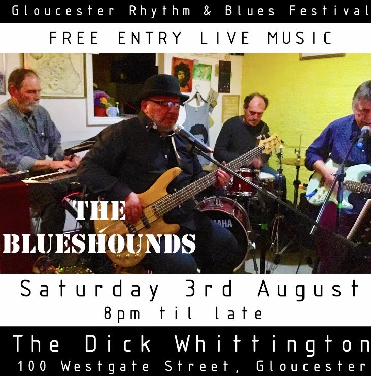 RichardGrahamUK's tweet photo. Sat eve with Rick, Bart &amp; co Gloucester &amp; Stroud based #Blueshounds at the historic #DickWhittington #Westgate (which contrary to Trip Advisor is NOT closed but v much open under Tom &amp; Bonnie mgmt) #SOMAC Another great #Gloucester music moment https://t.co/izkZJIiHhR