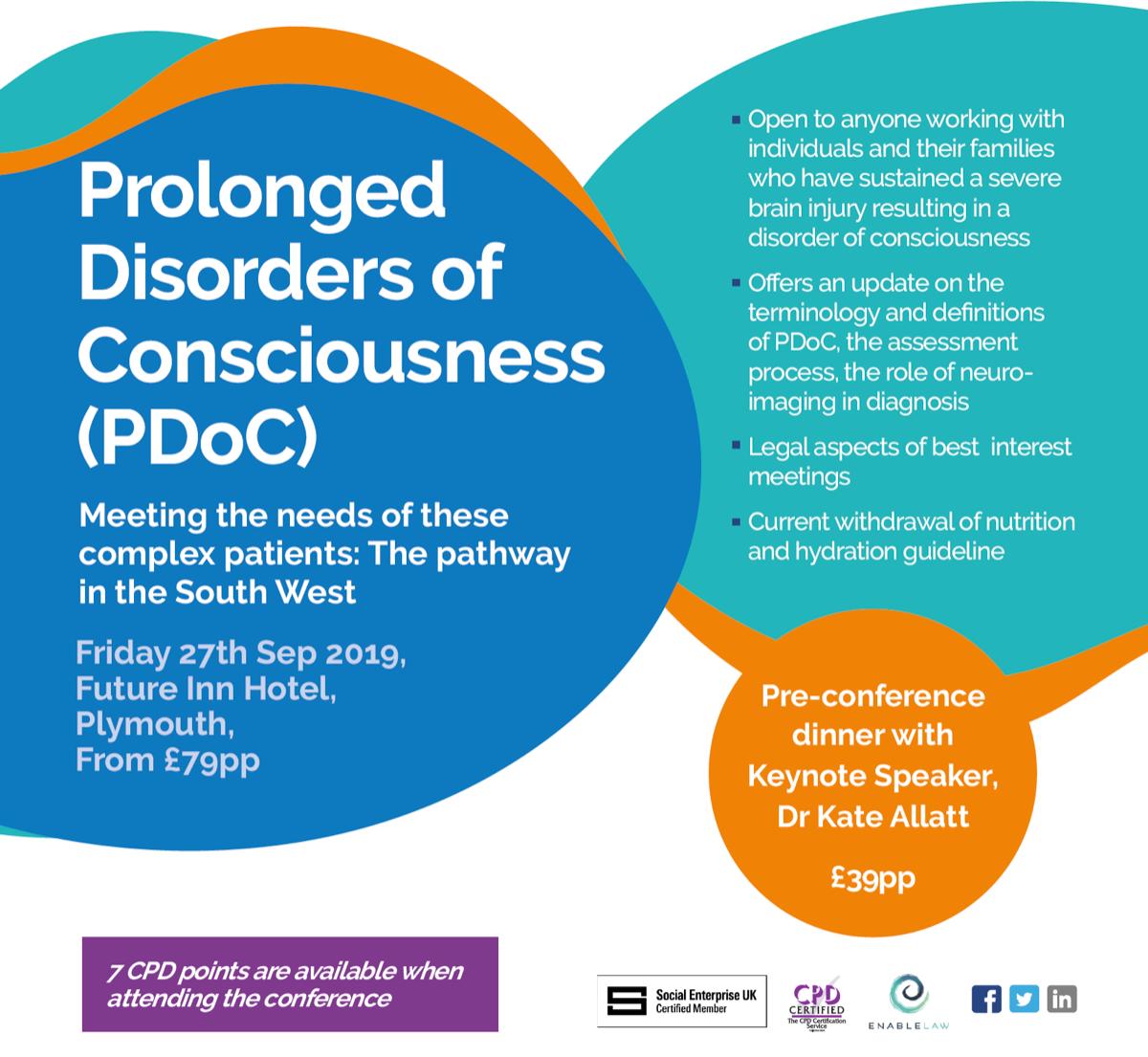 LivewellSWAcad's tweet photo. Prolonged Disorders of Consciousness Conference - https://t.co/JcGNbHQtKR https://t.co/Kx6M3nZ3Db