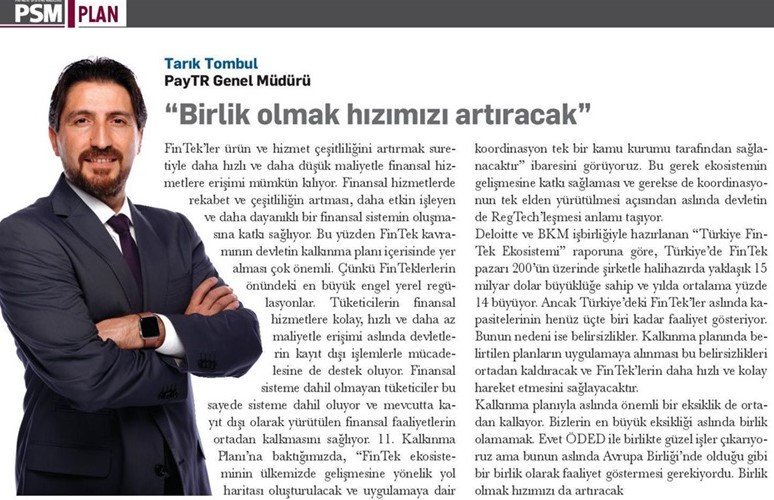 paytrcom's tweet photo. PayTR Genel Müdürü/Tarık TOMBUL “Türkiye FinTek Ekosistemi raporuna göre, Türkiye’de FinTek pazarı 200’ün üzerinde şirketle halihazırda yaklaşık 15 milyar dolar büyüklüğe sahip ve yılda ortalama %14 büyüyor”
#fintech #finansalhizmetler #psmmagazine
https://t.co/jHvRJHSCZm https://t.co/rYDKO4V7ko