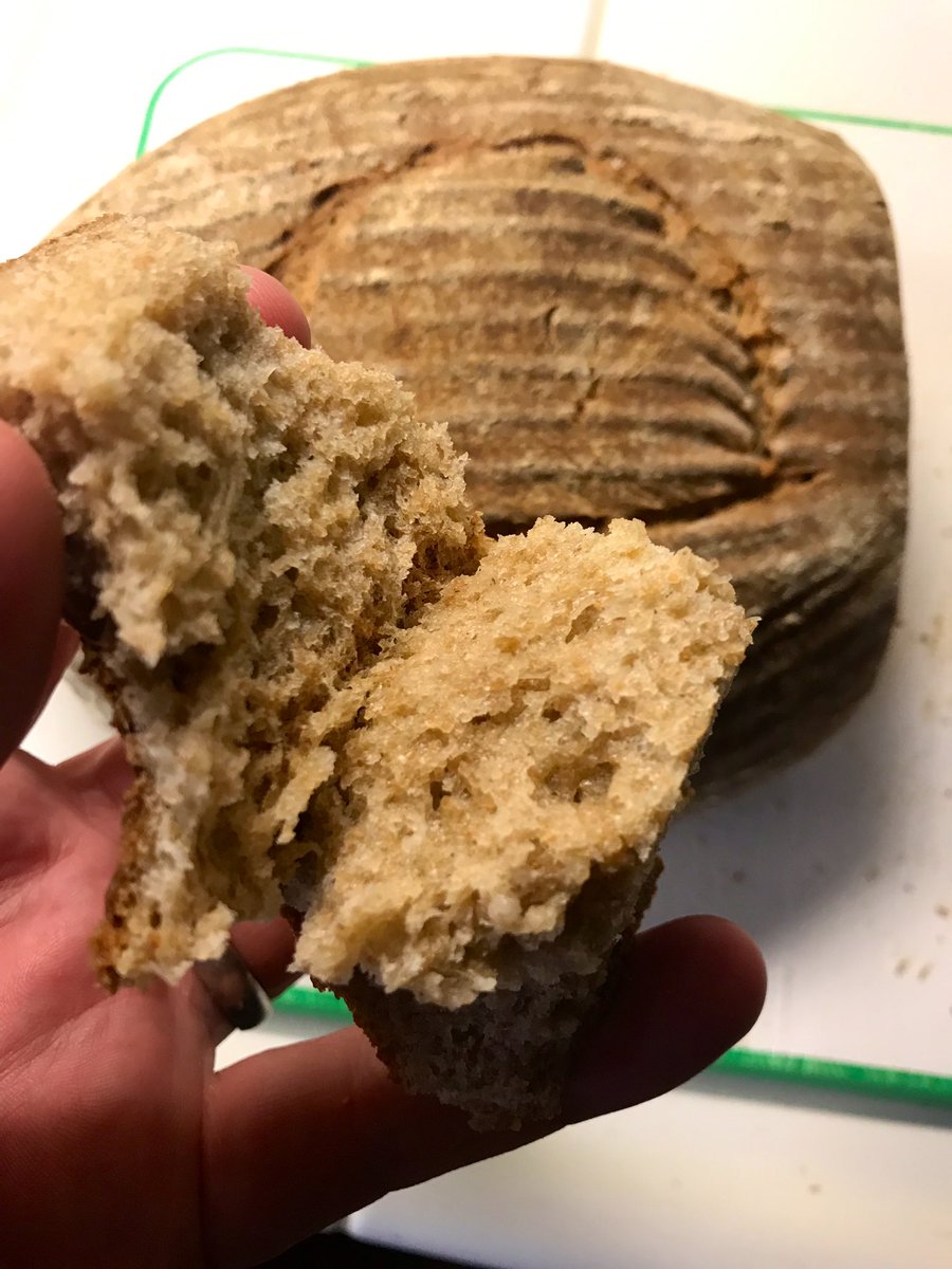 The crumb is light and airy, especially for a 100% ancient grain loaf. The aroma and flavor are incredible. I’m emotional. It’s really different, and you can easily tell even if you’re not a bread nerd. This is incredibly exciting, and I’m so amazed that it worked.