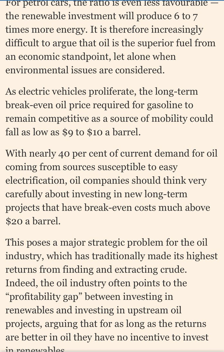 EV+renewables will produce 6-7 times more energy per dollar than oil and petrol cars, and 3-4 times more than with diesel cars, says <a href="/BNPParibas/">BNP Paribas Group</a> research. Oil now only has a time limited advantage of incumbency. #energytransition #renewables amp-ft-com.cdn.ampproject.org/c/s/amp.ft.com…