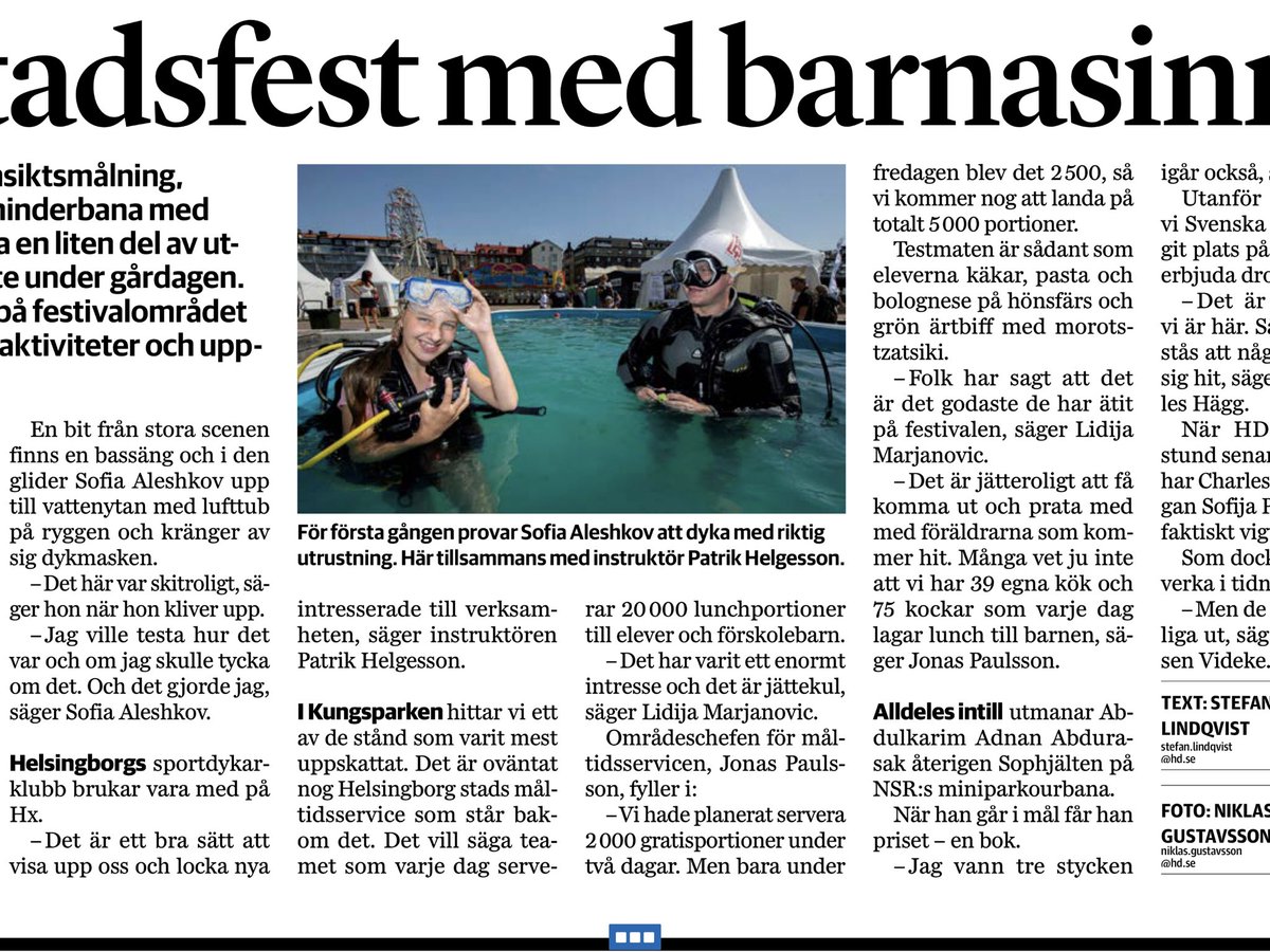 Stadens måltidsservice slår festivaldeltagarna med häpnad. #sffdelar #hbgmedarbetare