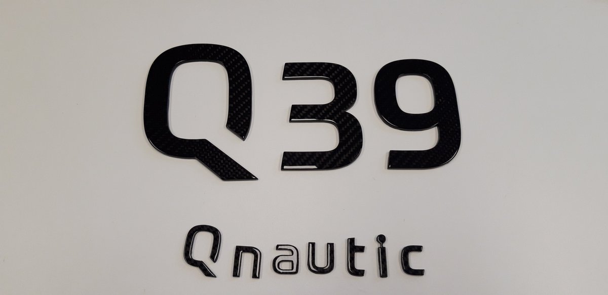 HollandComposit's tweet photo. It's in the #details! We've made these carbon letters for the #Q39 nautic Rib. Cutted out with our #watercuttingmachine, #finished with a #clear #coat for a #nice depth effect with the #fibrestructure. Check all our #worldwide #composite #projects at https://t.co/9GMDTlmXvi https://t.co/VHW6xgXyGu