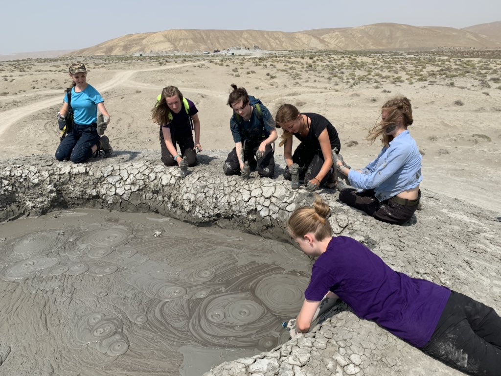 ExpeditionBig's tweet photo. Almost half the worlds mud volcanoes are in Azerbaijan (and half of the mud is on the kids!) #enjoyrespectachieve https://t.co/ImhWjlxquj
