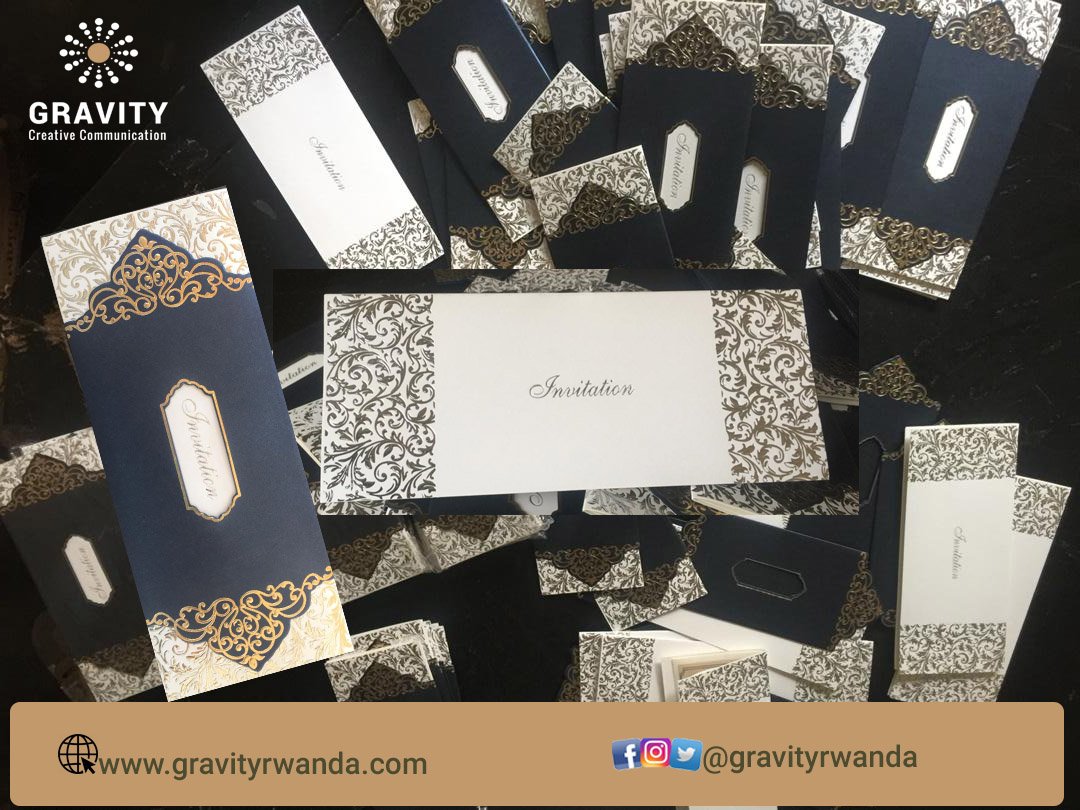 GravityRwanda's tweet photo. Good Morning!
Invitations are one of the most essential parts of planning a wedding.
#BrandingInRwanda
#GraphicDesignInRwanda
#PhotographyInRwanda
#VideographyInRwanda
#PrintingInRwanda
#SocialMediaInRwanda
#CreativityInRwanda
#MadeInRwanda
#WeLoveWhatWeDo
#Rwanda https://t.co/KY1ai9Fl1s