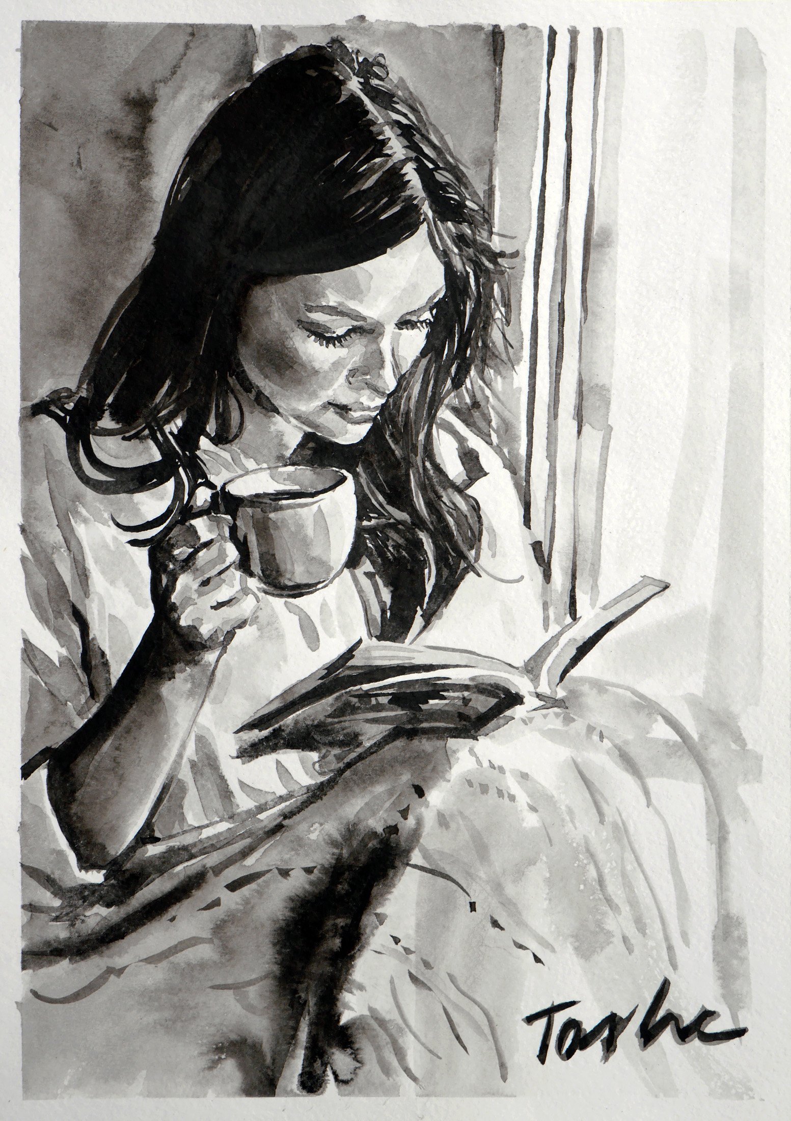 Tashe Art Good Morning My Dear Friends It S Monday Get Up Smile Drink Coffee Stay Positive Rainy Days Should Be Spent At Home With A Cup Of Tea And