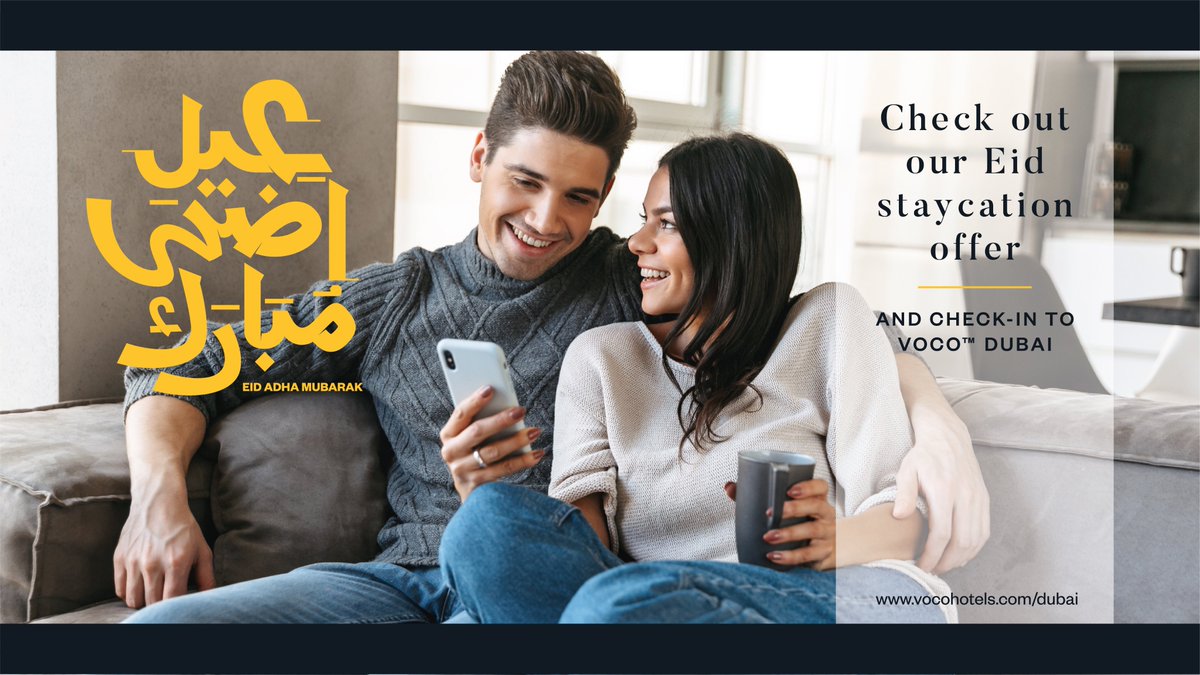 vocoDubai's tweet photo. Eid Al Adha staycation special.
Book for 3 nights or more and enjoy a discounted rate of 25%, inclusive of breakfast for 2 and 20% of Celsius Restaurant and laundry.
Book online or call +971 4 308 0000.
#vocoHotels #vocoDubai #vocoHotelDubai #vocoLife #EidAlAdha #Staycation https://t.co/AHdVhh6RKU