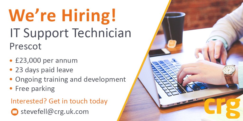 CastlerockRG's tweet photo. HCRG are seeking to appoint a talented and committed IT Support Technician (1st line) to perform a key role in assisting our internal staff with technical queries. https://t.co/fTHV8wgHRd

#liverpooljobs #prescotjobs #itjobs https://t.co/i0H2IwZvjw