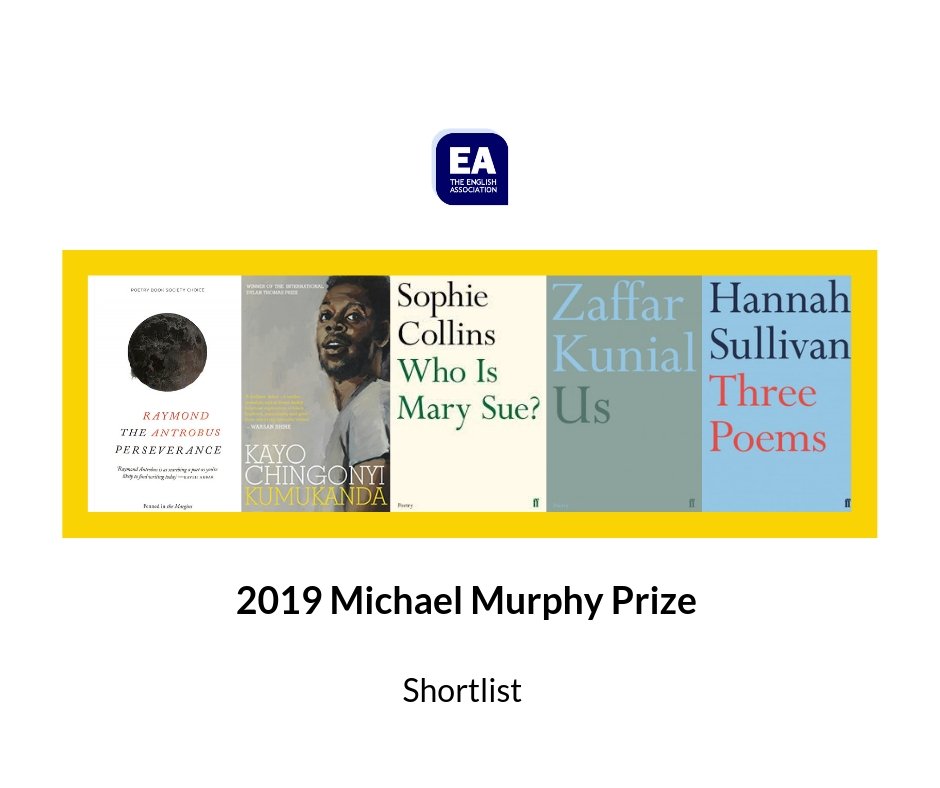 We are pleased to announce the 2019 Michael Murphy Memorial Prize Poetry Competition shortlist. Congratulations to all poets!
@RaymondAntrobus @KayoChingonyi #SophieCollins @ZaffarKunial #HannahSullivan @FaberBooks
@PennedintheM
@PenguinUKBooks