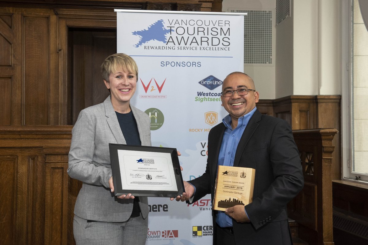 VanTourismAward's tweet photo. Congratulations to our January 2019 winner Dom from @HyattVancouver who helped out a sick guest!  Check out his full story:  https://t.co/8o4Df9L6Ca
#greatservice  #vancouvertourismawards https://t.co/LRPM7JcnWr