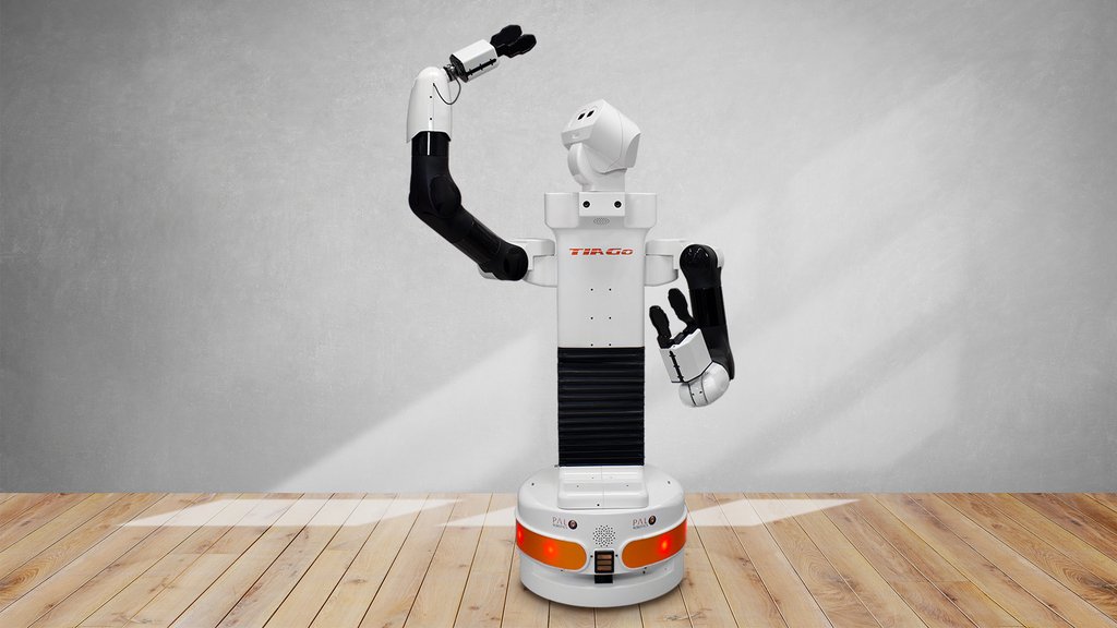 RobotShop's tweet image. #TIAGo++ robot from PAL Robotics ready for two-armed tasks rb1.shop/2ydwhLG @therobotreport #PALRobotics  #ROS
