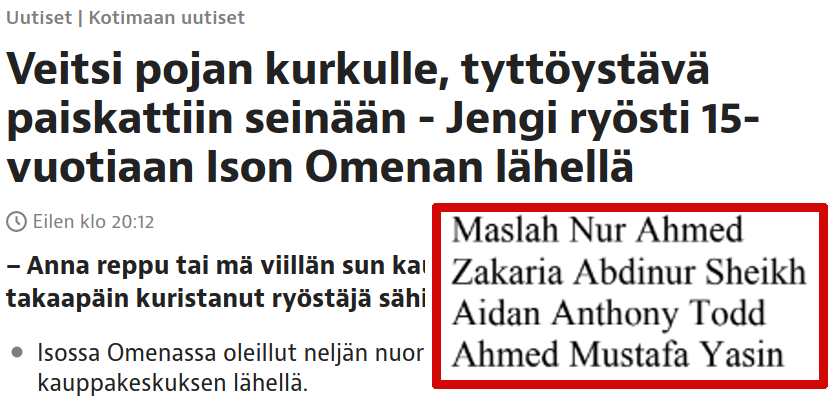 JunesLokka's tweet photo. Kun oli se Laajasalon eno, suvakit vinkui että nimeä ei saa kertoa koska kyseessä vasta epäily

nyt kun on ison omenan löyhä kaveriporukka, @iltalehti_fi ei kerro nimiä

suvakit ei koskaan kerro nimiä

koska monikulttuurisuus on aidsia https://t.co/iA5vAscnsj
