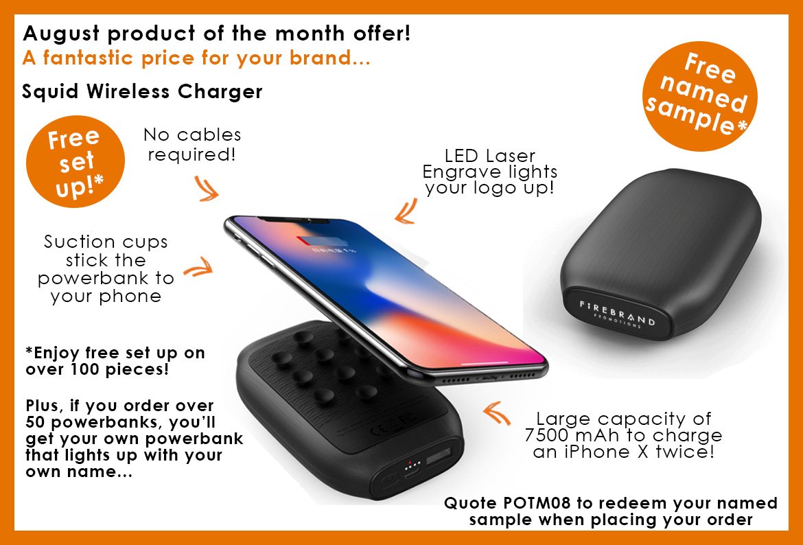 FBPInsider's tweet photo. This August, you can enjoy a double #offer on our Product Of The Month - the Squid Wireless Charging Powerbank! #WirelessCharging #BrandedMerchandise #PromotionalTechnology https://t.co/DtsOjNijvs