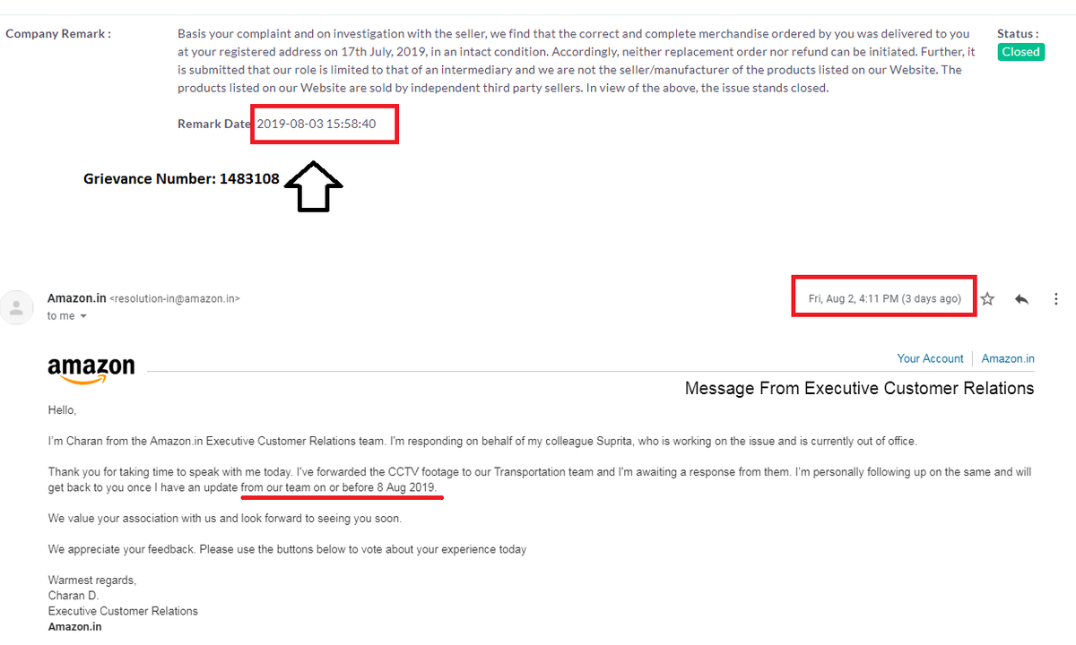 basavar08243754's tweet photo. @consaff
Amazon has emailed me saying they are still investing the issue. On your site, u have mentioned that product delivered is intact. So whom to believe?. If ur responsibility is to just post the reply from Merchant without verifying facts then better you close your website. https://t.co/KDcuv3KPTi