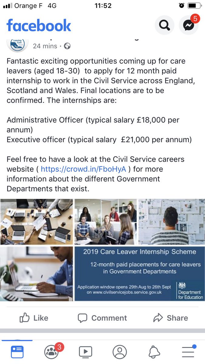 Great initiative for care leavers...